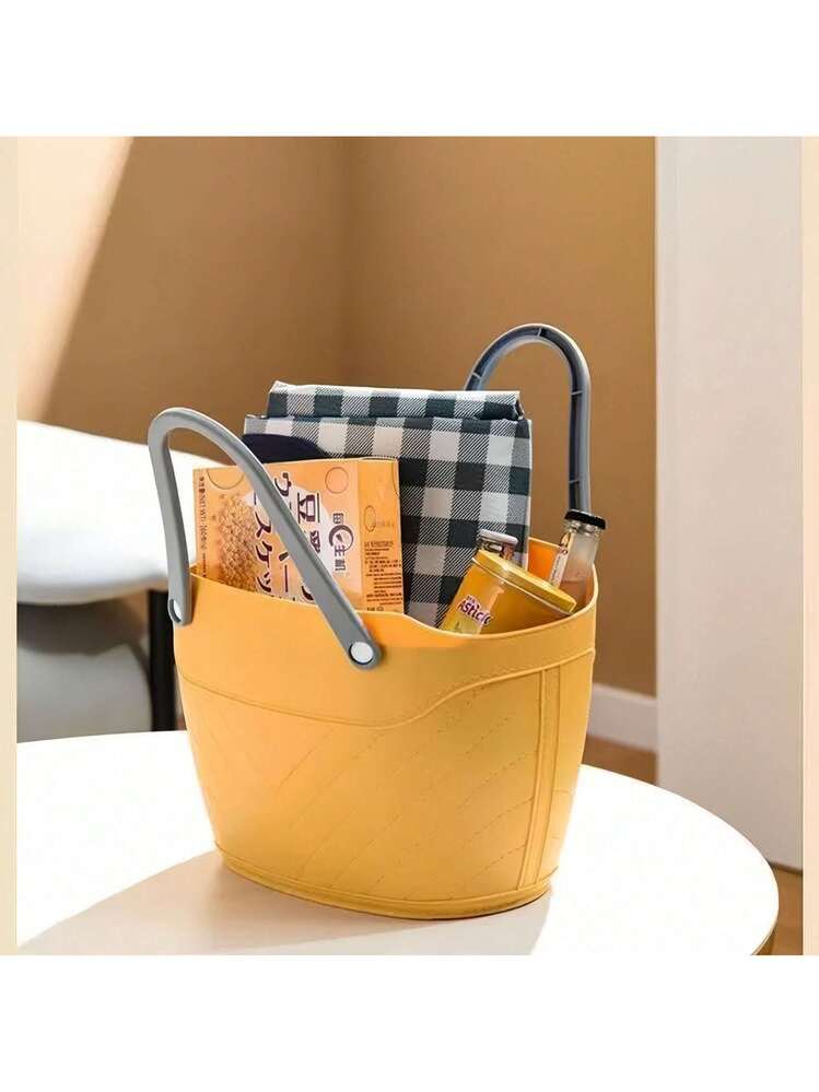 Cestino da picnic pieghevole con coperchio e manici, 2 in 1