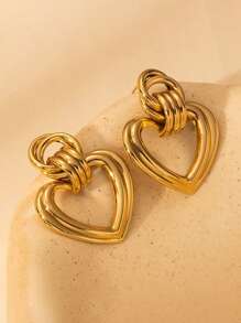 2 Pieces Gold Knot Earrings For Women, Hypoallergenic Stainless Steel Lightweight Everyday Stud Earrings