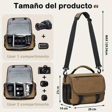 Bolsa para Cámara DSLR/SLR/Mirrorless Mochila para Cámara Fotografica Estuche Cámara con Soporte para Trípode Impermeable Protección Integral Canon Nikon  Pentax SLR - Marrón - Ver 4