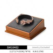 Oirlv 实木珠宝托盘手链戒指展示道具套装珠宝收纳盒支架项链展示架珠宝盘-深灰色 - 深灰色 - 查看 13