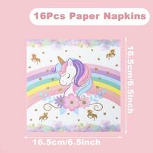 40 món/bộ, Bộ đồ ăn dùng một lần theo chủ đề kỳ lân cầu vồng, Bộ đồ ăn dùng một lần bằng giấy họa tiết kỳ lân cầu vồng kỳ ảo cho tiệc mừng em bé chào đời, Thích hợp cho tiệc sinh nhật lần thứ 1 của trẻ sơ sinh, Sự kiện gia đình, Vật dụng trang trí tiết lộ giới tính - Kỳ lân cầu vồng - Xem 16