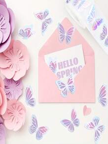 500张/卷全息蝴蝶贴纸、奖励贴纸、文具贴纸、礼品装饰标签、适用于学校用品、返校 - 彩色 - 查看 5