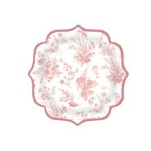 10件/20件/50件/組，粉色花卉派對一次性餐盤，粉色與白色紙製甜點 9英吋/7英吋餐巾紙杯盤，生日婚禮新娘茶會用品桌飾 (粉色花卉) - 粉色 - 查看 13