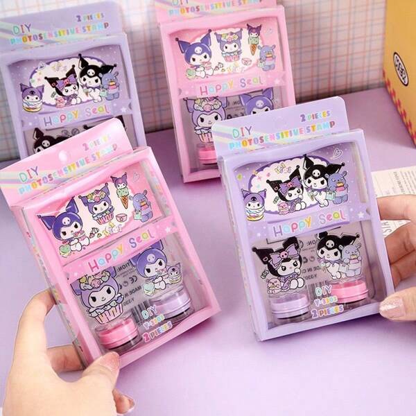 Sanrio 2025 New Sanrio Kuromi Acrylic Seal Stamp, Cartoon Planner Stamp, Office/School Reward & Encouragement Stamp