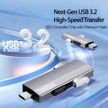 Lenovo 硬碟BU210 Type-C/USB3.2雙模 2000MB/s有線傳輸 手機電腦平板三端互聯 金屬抗震 行動辦公室/攝影剪輯神器 銀灰色 - 銀灰色 - 查看 4