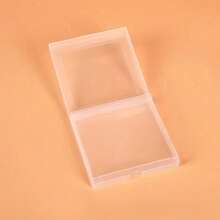 1 pieza Caja cuadrada de PP translúcida con tapa abatible para almacenamiento y empaque de lentes de gafas
