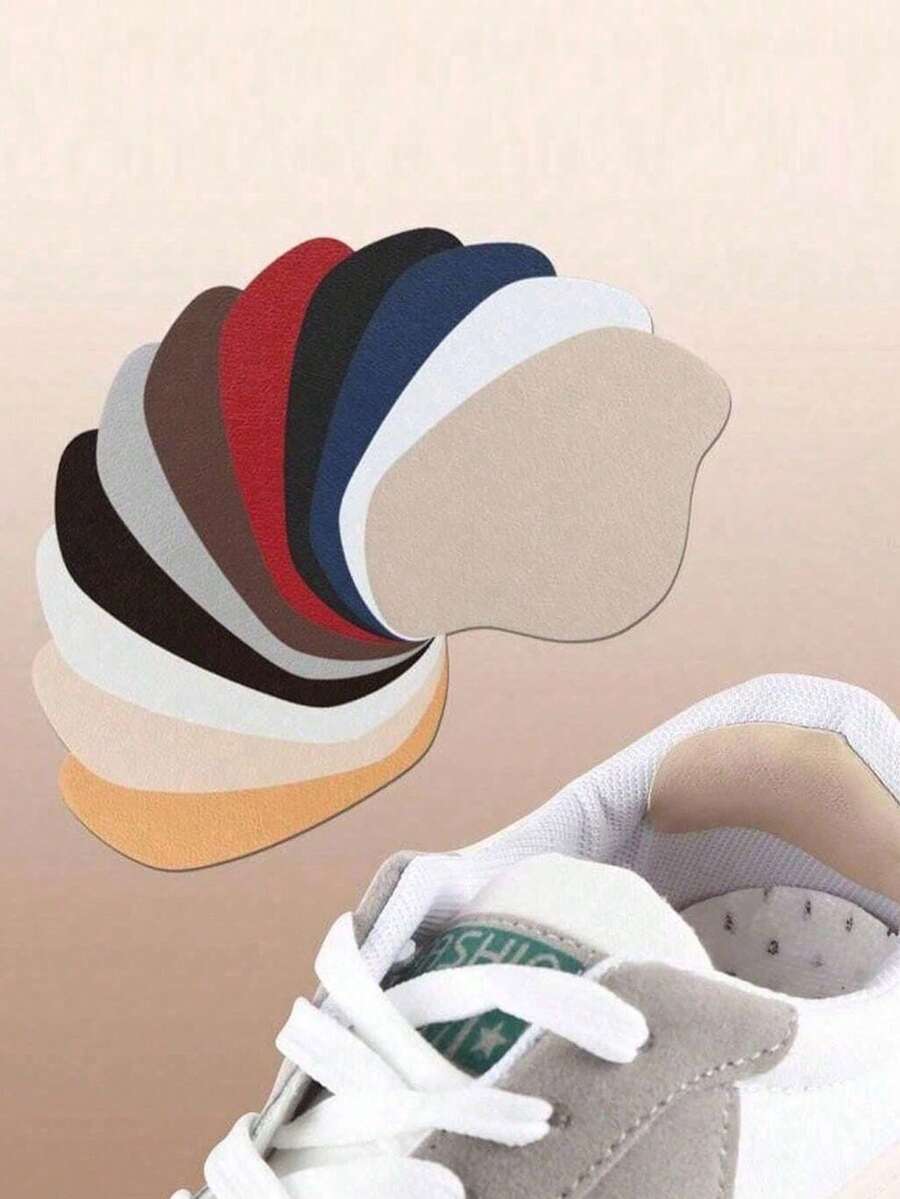 4 sztuki łatek do naprawy butów, naklejka do naprawy cholewki, ochraniacze wkładek do butów Subsidy Sticky, zestaw łatek do naprawy obcasów butów samoprzylepnych, łatki do butów wewnętrznych na dziury, skórzane podkładki pod pięty, akcesoria do naprawy butów - trwałe, odporne na zużycie ochraniacze pięt do trampek, naprawiają wytarte dziury i uszkodzenia podszewki - Wielokolorowe - Zobacz 1