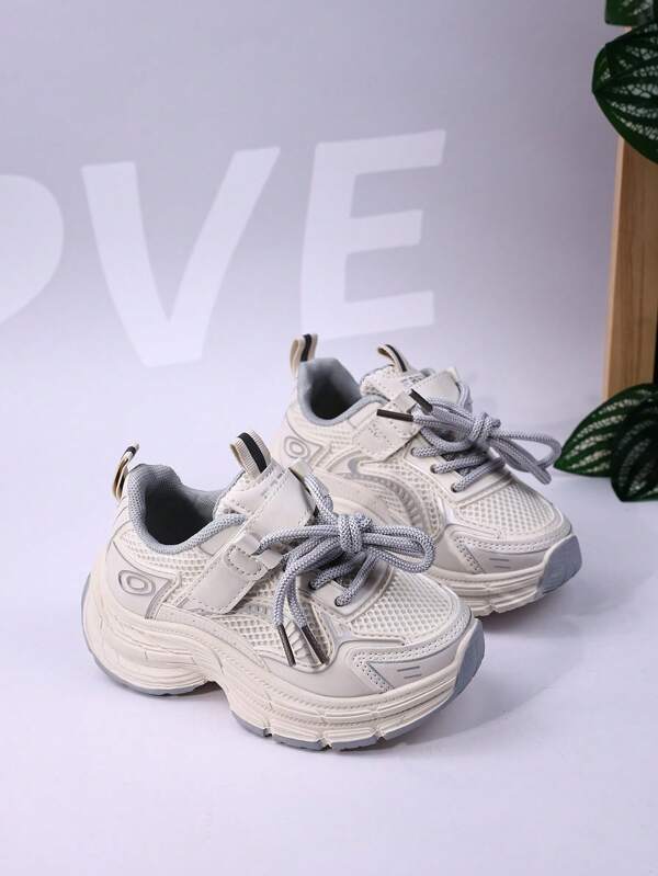 Girls' Old-Chunky Sneakers, New Spring/Summer Kids Running Shoes, Breathable Soft Sole Anti-Slip Strap Casual Shoes For Boys/Girls, School Outdoor Sports Shoes