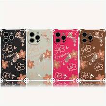 Funda para teléfono con diseño de flor naranja, funda colgante para teléfono con cuatro esquinas, 16 Plus, 14, 15 Pro, 13, 12, TPU, 1 unidad - Colores mixtos 2 - Ver 6