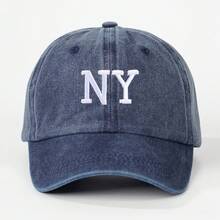 1 قبعة بيسبول NY مطرزة للرجال، قابلة للتعديل، كاجوال للاستخدام الخارجي - رمادي - مشاهدة 3