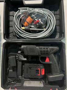 High Pressure Car Wash Water Gun With Quick Connect Nozzle, Stainless Steel Foam Gun, Includes Rechargeable Battery, Red And Black Design, Perfect For Father's Day Or Outdoor Cleaning, High Pressure Washing