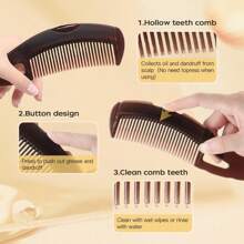 Hollow Tooth Button Design, Deep Cleansing Scalp, Anti-Lice And Anti-Itching, Relieves Psoriasis, Suitable For Boys And Girls, Multi-Functional Hair Care Comb, One Comb For Multiple Uses, Energy Meridian Massage, Improves Scalp Health