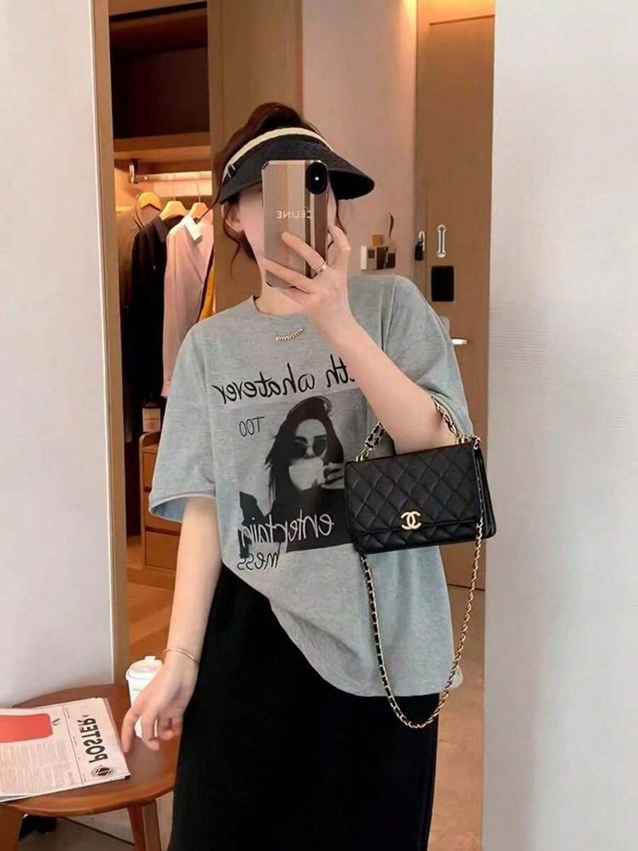 Women T-Shirts - 淺花灰 - 查看 1