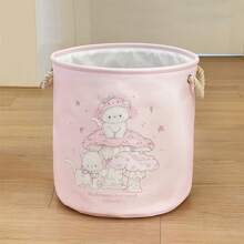 Yiuswoy 35x40cm(13.8x15.7In) Pink Folding Laundry Basket With Cute Rabbit And Bear Design, Thickened Fabric Storage Basket For Clothing, Toys And Miscellaneous Items, Home Decor, Bedroom Storage Dress Pants Shoes Jeans Boots Skirtlaundry Hamper,Washing Basketbathroom Organizer,Basket,Storage Basket,Foldable Laundry Basket