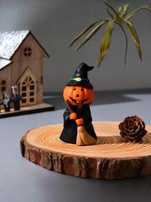 1pc New Halloween Pumpkin Man Holiday Party Home Desktop Decorations, Ghost Figurines, Resin Small Ornaments