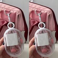 Sac de rangement transparent portable pour câble de données, mini sac de rangement à fermeture éclair, sac de rangement multifonction compact, étui pour écouteurs et chargeur avec porte-clés, sac pour bracelet, sac de maquillage transparent. Accessoires de voyage, fournitures scolaires, sacs d'accessoires électroniques pour les voyages et l'utilisation quotidienne pour les étudiants universitaires.