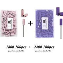 GGJOYO 101件套美甲钻头小砂圈，含升级版3.1mm钻头，180目细砂指甲锉砂圈，适用于卸除亚克力指甲、凝胶指甲、修型、美甲和足疗 - 彩色 - 查看 16