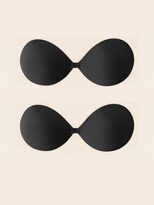 2/4pcs Plain Shell Nipple Covers Bras, Invisible Seamless Strapless Silicone Bras For Small Bust - Multicolor - View 17