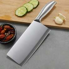 Slicing Knife With Steel Handle - Silver - View 4