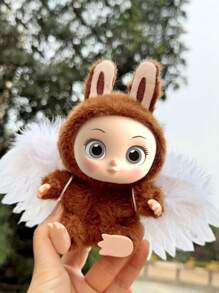 1 bucată mini aripi de pene păpușă păpușă pene bretele scurt top cosplay petrecere animal de companie păpușă rochie recuzită pentru Labubu Halloween