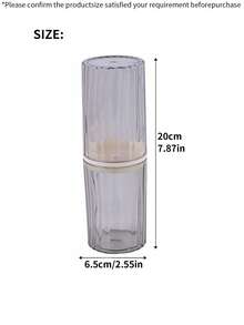 1件透明便携式浴室漱口杯，多功能牙刷、牙膏、梳子、口红、剃须刀收纳盒，高端防尘浴室储物罐，户外旅行洗漱用品收纳盒，校园宿舍刷牙工具收纳盒 - 彩色 - 查看 3