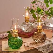 1 szt. Szklana lampa naftowa Rustykalna duża zabytkowa szklana lampa naftowa Antyczne lampy naftowe do użytku w pomieszczeniach Oświetlenie awaryjne Komora lampy przeciwhuraganowej (nie zawiera płynu)