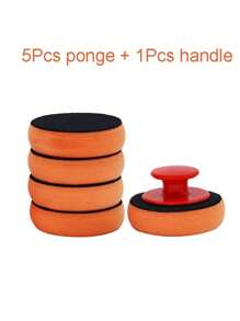 Set d'éponges de cirage et de polissage en polyuréthane multifonctionnel pour voiture, kit d'applicateur de cire de soin automobile manuel avec poignée, fournitures de nettoyage et d'entretien pour le lavage de voiture