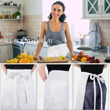 1/2/5 Piezas Delantal de chef unisex con 2 bolsillos grandes y 1 bolsillo pequeño - Delantal de cocina de poliéster para cocinar, restaurante, bar, cafetería - Disponible en varios colores, uniforme de restaurante | Menaje práctico | Delantal con múltiples bolsillos