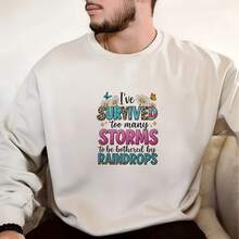 DTF Heat Transfer For T-Shirts, "I've Survived Too Many Storms" Inspirational Iron-On Patch, Leopard Print Western Floral Design, DIY Sublimation Decal For Shirts, Hoodies, Tote Bags, Ready To Press - Multicolor - View 5