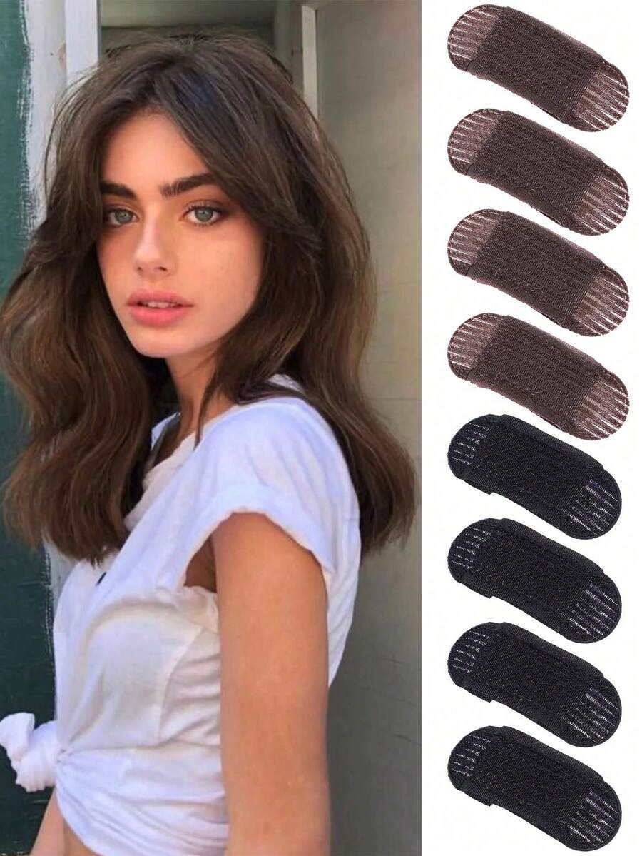 4 件装 Bump It Up 插入式发夹隐形发量底座垫头发造型配件工具适用于女士、学校用品