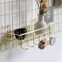 Wall Grid Panel For Photo Display And Wall Storage Organizer With 5 Metal Clips 3 S Hooks 4 Nails 4 Plastic Hanging Buckles And 4 Screws 2 Pack Gold Holiday Gift For Her Trending Now - Vàng - Xem 5