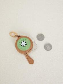 Miniaturowa portmonetka z zawieszką w kształcie owocu kiwi, kompatybilna z Airtagiem, prezent dla dziewczyny i kobiety, portfel damski, mini portfel, portfel na monety, portfel na nadgarstek