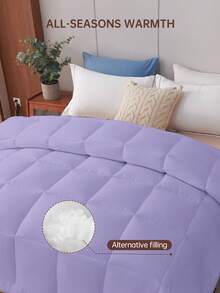 1pc Quilted Comforter - All Season Duvet Insert, Feather Alternative, Oeko-Tex Certified