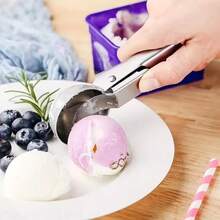 2pcs Stainless Steel Ice Cream Scoop, Perfect For Frozen Yogurt, Multi-Functional Ice Cream Scoop, Stainless Steel Double Use Scoop, Non-Stick Ice Cream Scoop With Comfortable Anti-Frost Handle, Heavy Duty Metal Ice Cream Scoop With Trigger, Sturdy Stuffing Scoop, Home Ice Cream Tools Scoop, Easy To Clean, Suitable For Ice Cream, Cookie Dough, Sorbet, Almond, Ideal For Kitchen, Dessert Shop And Western Restaurant.(Summer Gifts) - 銀色 - 查看 4