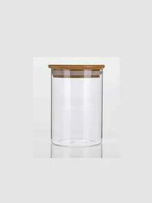 Bộ 4 hộp thủy tinh đựng thực phẩm có nắp tre, lọ thủy tinh trong suốt kín khí đựng trà, gia vị, đậu, dưa chua, có thể rửa bằng máy rửa chén - Hộp đựng mì ống cỡ lớn 1400ml - Trong sáng - Xem 18
