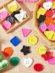 20pcs Colorful Geometric DIY Buttons - Large Plastic Craft Decorations, Shapeable, Suitable For Creative Projects, Cute Asymmetrical Design, Fun DIY Activity With Multiple Holes, Craft Buttons For Saudi Arabia's National Day, Parties, Weddings, Christmas, Halloween, Mother's Day, Family, Dining, Dorm, Office, Company, Outdoor, Kitchen, Bathroom, Home, Home Goods, School, Students, Dorm Supplies, Camping, Travel