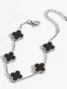 1 件时尚精致幸运四叶草花瓣手链，时尚百搭，适合女性情人节、妈妈、母亲、母亲节、礼物 - 彩色 - 查看 18