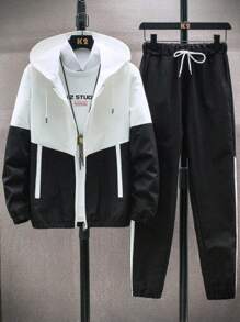 Boyfriend Style Men Leisure Sports Jacket Suit Spring And Autumn New Fashion Handsome Running Sports Two-Piece Set For Boyfriend Style Men Boyfriend Style Men Two Pieces Outfits