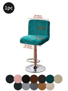 1pc/4pcs/6pcs Silver Fox Plush Low Back, Solid Color Elastic Full Wrap Low Back Chair Cover, Soft & Skin-Friendly Anti-Dirty Low Back Chair Slipcover, Suitable For Dining Room, Study, And Other Chair Decoration, Room Decor - Multicolor - View 15