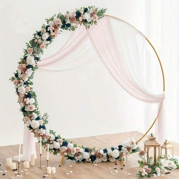 A Set Of Wedding Arch Metal Round Background Support, Suitable For Bridal Parties, Anniversary Ceremonies, Birthday Parties, Candy Tables, Celebrations, Proposals, Engagements, And Photo Scenery Supplies.