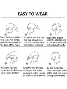 1 包干发巾，带纽扣的干发巾，超强吸水超细纤维卷发巾，女童速干发巾，超细纤维干发巾，宿舍用品，返校化妆工具，学生返校好物，返校用品，旅行度假必需品，女士发饰 - 彩色 - 查看 6