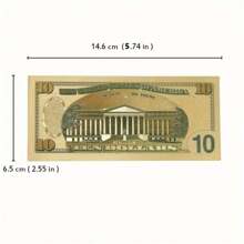Creative PVC Dollar Gold Foil Crafts Collection Decoration Gift 1 Piece Props Commemorative Banknote 1 Piece Handmade, Creative Interlocking Toys, Toys For Adults And Teenagers, Needlework, Blue Blind Box Classroom Kpop Stickers