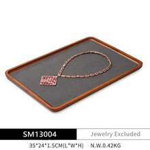 Oirlv 实木珠宝托盘手链戒指展示道具套装珠宝收纳盒支架项链展示架珠宝盘-深灰色 - 深灰色 - 查看 10