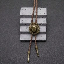 1pc Vintage Western Cowboy Bolo Tie, Fashion Necklace Cord Accessory Set - Multicolor - View 5