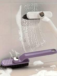 3/2/1 pieza Cepillo giratorio multifuncional para cocina y baño, cepillo de limpieza giratorio 2 en 1 - Plástico morado duradero, cerdas rígidas de 360°, descontaminación potente sin dañar las superficies, adiós a la grasa y el sarro persistentes, conector en forma de V, satisface diferentes necesidades de limpieza, adecuado para la limpieza de azulejos y juntas del baño, estufa, azulejos, vidrio, inodoro, fregadero Cepillo giratorio multifuncional para la limpieza de grietas en el baño