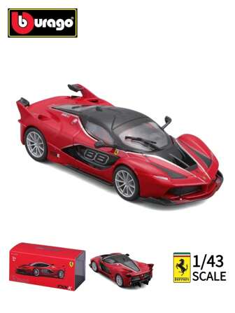 Burago FXX-K سيارة 88# طراز سباق رياضي مصنوع من معدن مقياس 1:43 ، من ماركة بورجوجو - مع غطاء للحماية من الغبار مجانًا