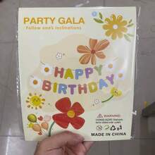 1set Macaron Color Series Birthday Pull Flag, Paper Sunflower & Daisy Pull Flowers, Party Decorative Banner, INS-Style Girl's Birthday Scene Props