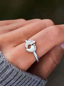 1 PC Pretty Angel S925 Sterling Silver Cubic Zirconia Rings For Women Fine Jewelry Party Gift - 1# - View 5