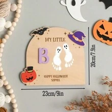 1 szt. spersonalizowanych drewnianych dekoracji na Halloween, nie ma potrzeby, aby cukier sprawiał kłopoty, wesołego Halloween, drewniane dekoracje na biurko, ekspozycja na biurko, prezenty dla dzieci, pamiątkowe prezenty na Halloween. Nasz mały diabełek, wesołego Halloween, kukiełka na biurko z dynią, nietoperzem i wzorami kapelusza, prezent dla dzieci, ekspozycja na biurko, pamiątkowy prezent na Halloween.