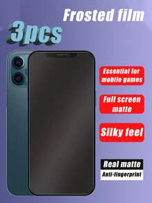 3 Peças Protetor de Tela de Telefone de Vidro Temperado Fosco HD, À prova de poeira, À prova d'água, Compatível com a Série 11-16 e todos os Cases de Telefone, Anti-impressão digital, Anti-queda, Anti-arranhão, Anti-colisão, Proteção de Privacidade